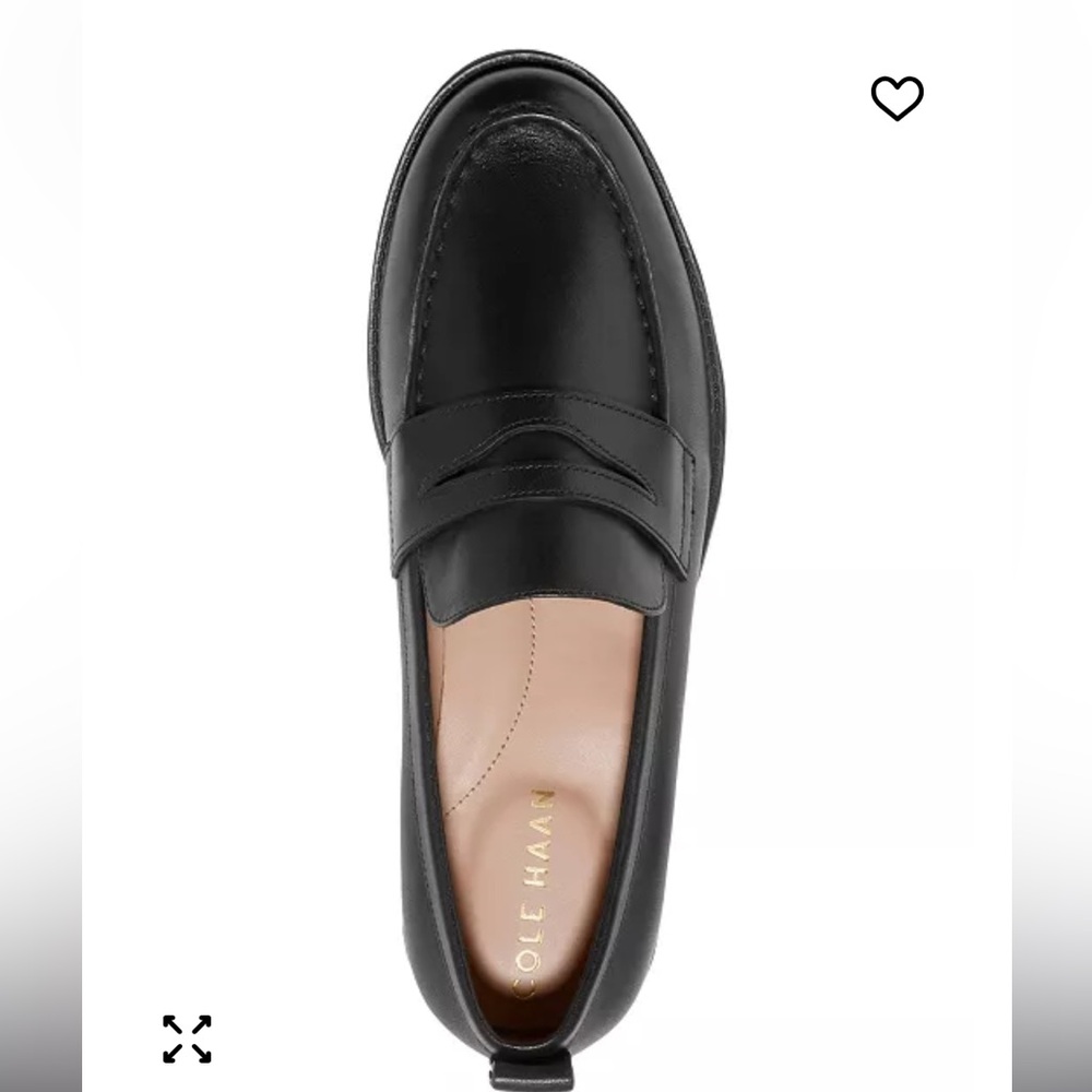 Cole Haan Women's Stassi Black Leather Penny Loafers NWOT size 8 - Picture 7 of 10